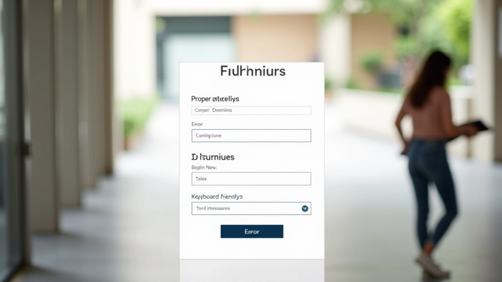 Accessible form design example showing proper labels, error messages, and keyboard-friendly input fields