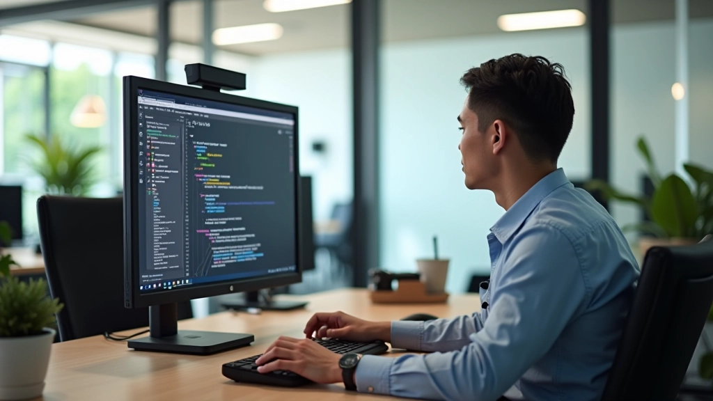 Developer testing website with NVDA screen reader software open alongside browser, showing accessibility testing workflow