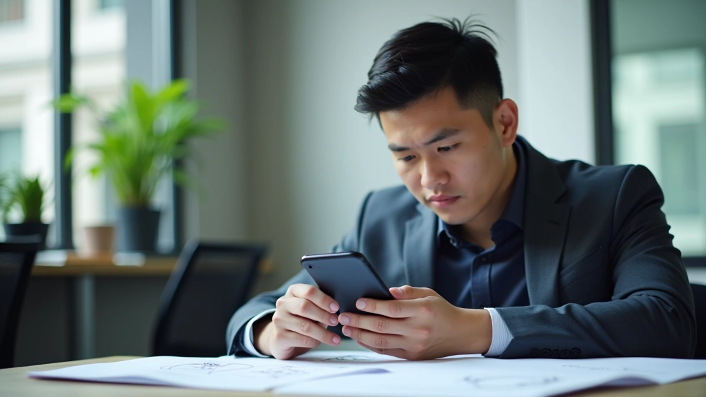User testing form interface on mobile device in collaborative design environment with sticky notes
