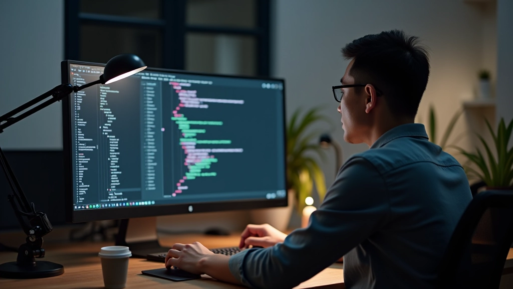 Developer reviewing form code with validation rules highlighted in code editor