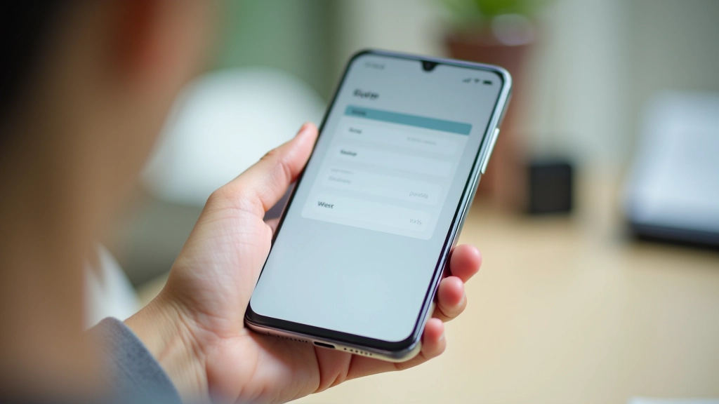 Mobile phone showing responsive form design with touch-friendly input fields and clear layout