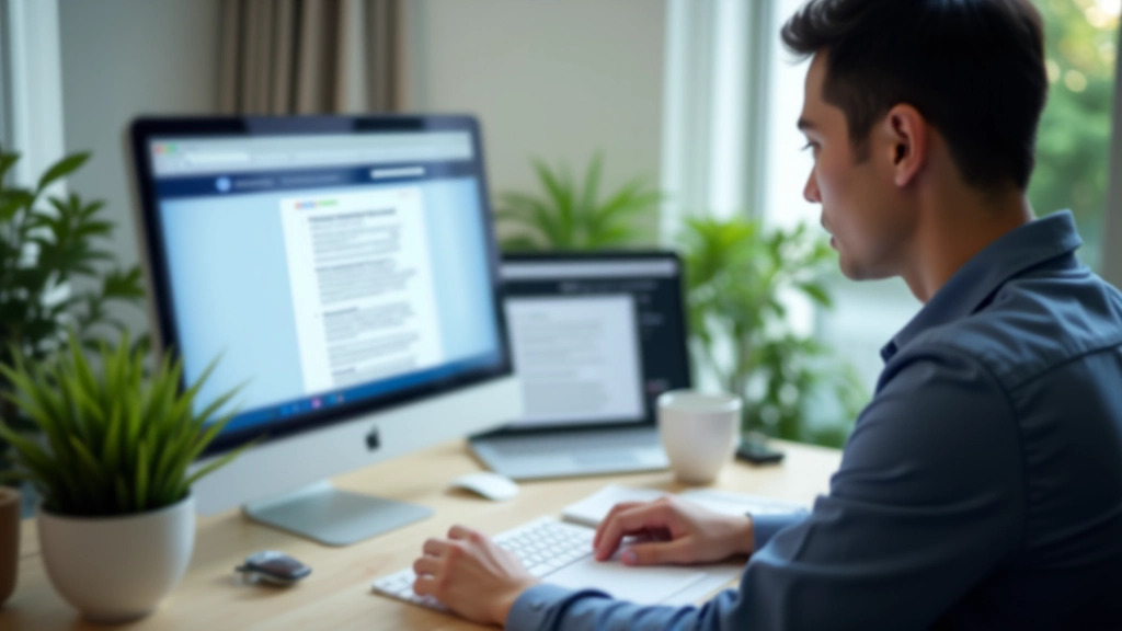 Web developer reviewing WCAG standards documentation on computer screen
